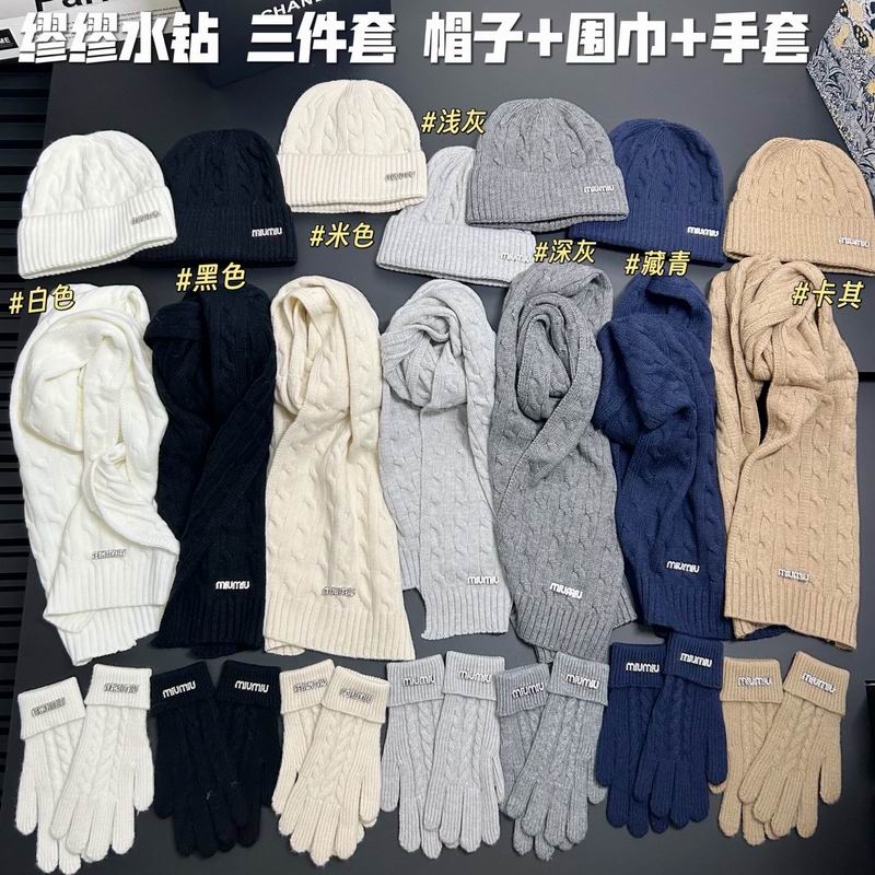 Miumiu scarf hat gloves dx12